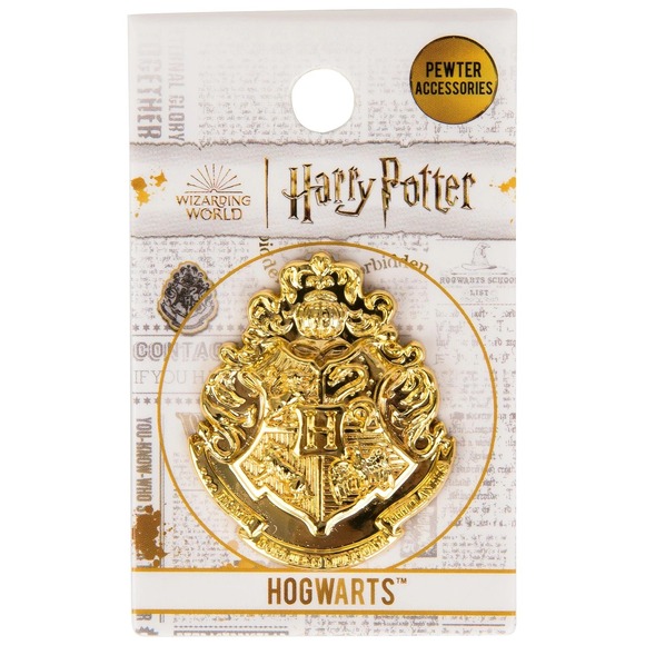 Monogram Other - Harry Potter Hogwarts Golden Crest Pewter Lapel Pin Gold